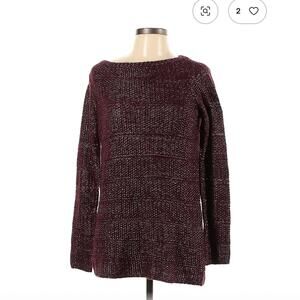 White House Black Market Burgundy Pullover Sweater Size L